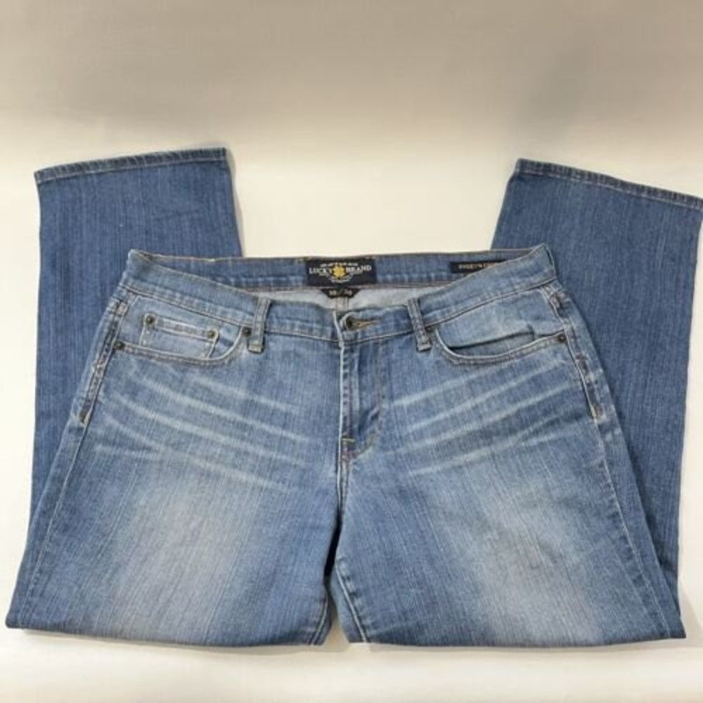Lucky Brand Sweet' N Crop Jeans Women's Size 10/30 Mid Rise Stretch Denim Blue